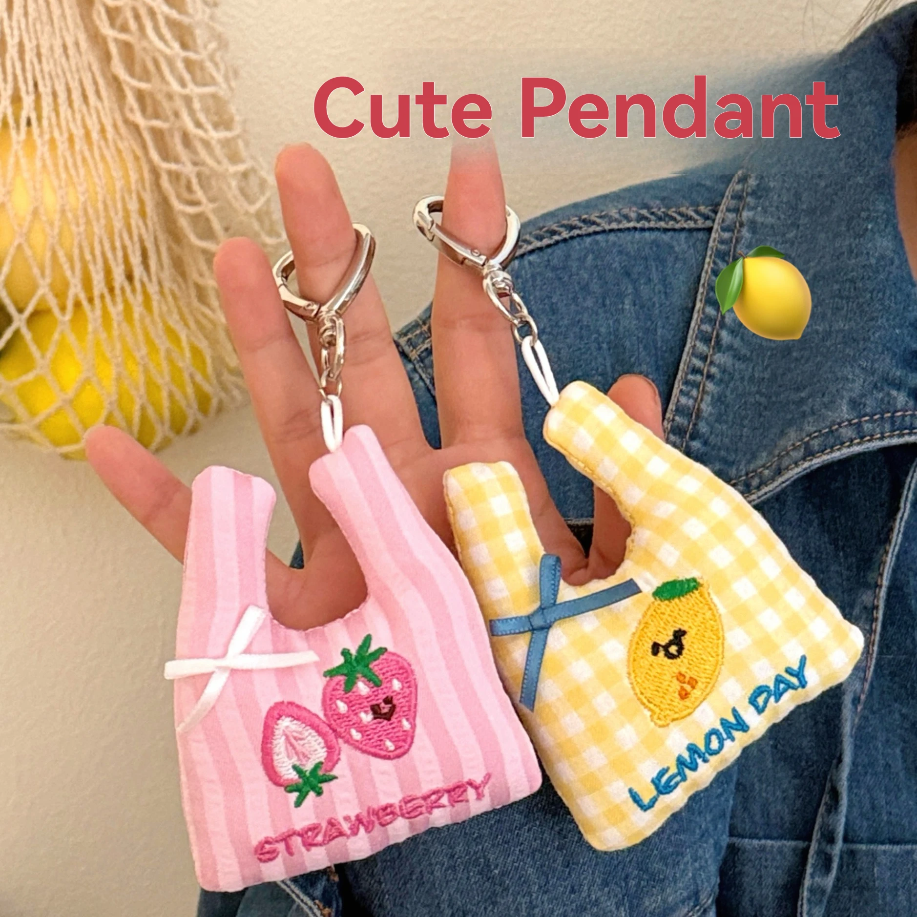 1/4 Pcs Cute Shopping Bag Doll Pendant Versatile Backpack Decoration Keychain Decoration Doll Pendant