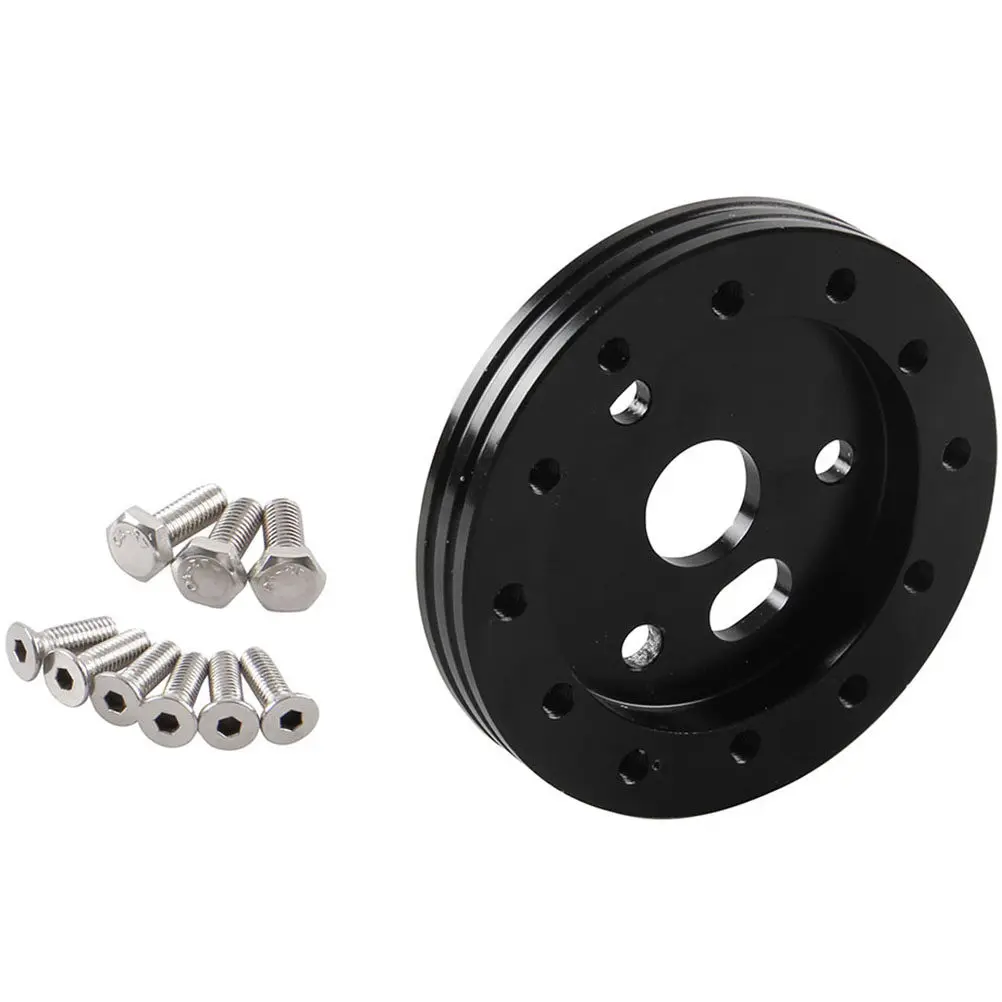 

Black 6 Hole Steering Wheel Adapter Convert to 3 Hole Lightweight Durable Car Wheel Adapter Quick Steering Tool