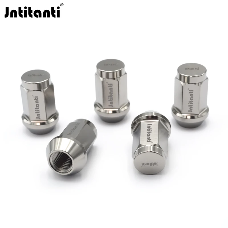 Jntitanti Round Closed End Cone Seat Gr.5 Titanium Lug Nut M12x1.5 for Toyota Honda Buick Ford Chevrolet Mazda Mitsubishi Kia