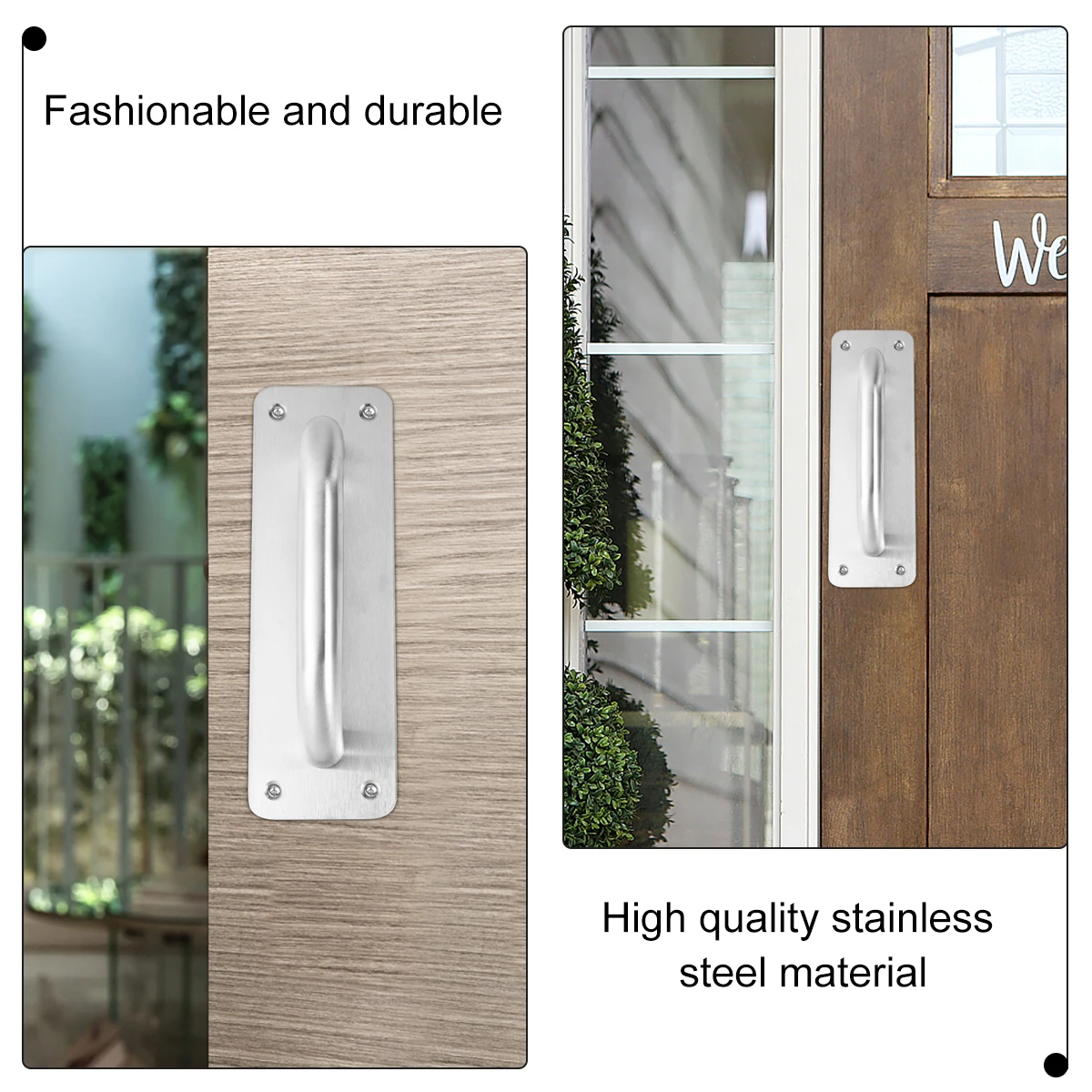 

Fire Door Handle Stainless Steel Pull Knob Surface Mounted Security Plate Grab Bar Sliding Barn Door Hardware Durable Non Rust