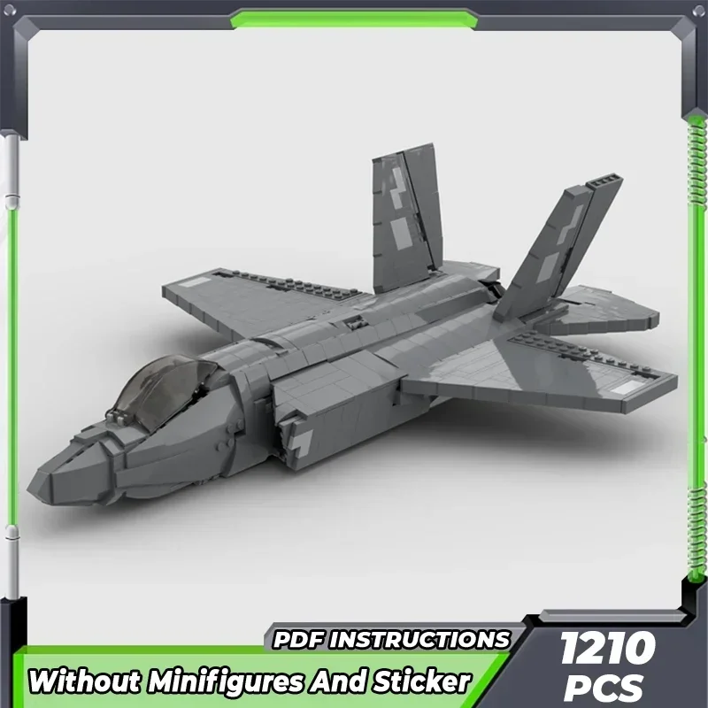 MOC 빌딩 브릭, 군사 모델, F-35 B 라이트닝 파이터 기술, 모듈식 블록 선물, 어린이용 장난감, DIY 세트 조립