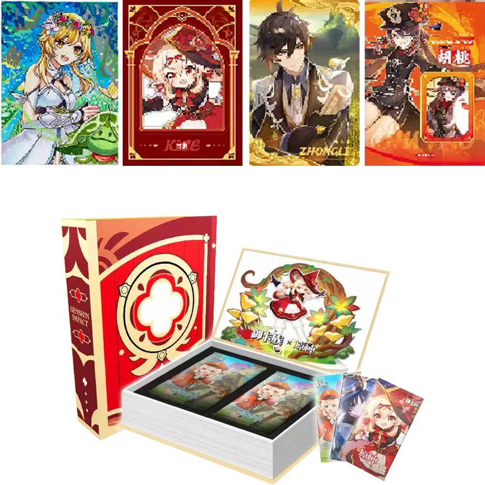 New Genuine Genshin Impact Card Anime TCG Game Collection Pack Booster Box Rare SSR Colorful Retro Collection Card Children Toys