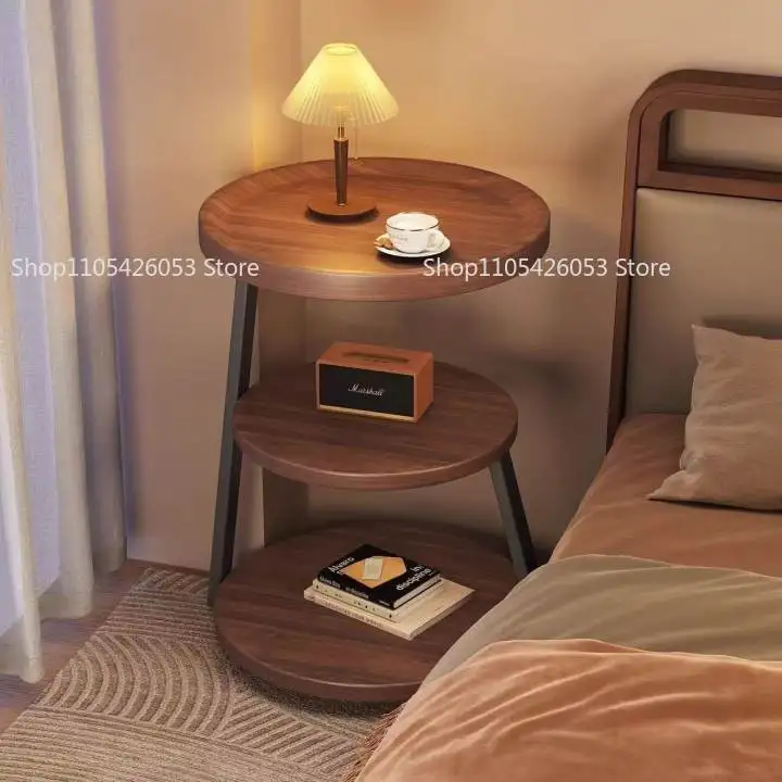 Medieval style sofa side few three-layer coffee table bedside table shelf living room bedroom household small apartment