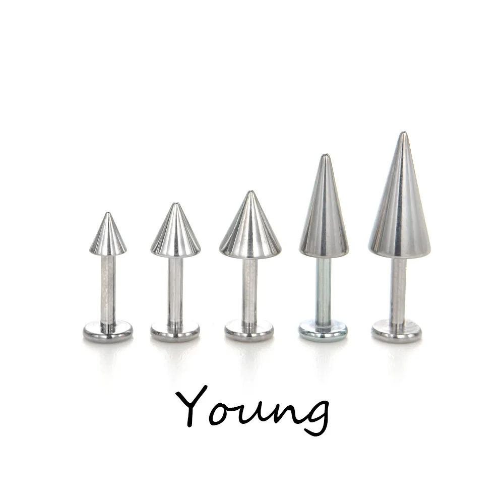 F136 Titanium G23 Little Devil Pointed Cone Stud Ear Studs, Fashion Small And Exquisite Skin-Friendly,Piercing Jewelry