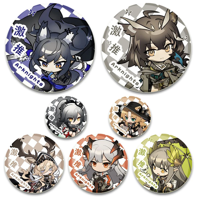 

32/44/58mm Anime Arknights Pins,Cute Cartoon Badge,Handmade Tinplate Brooches,Breastpin for Backpack Clothes Gift Accessory