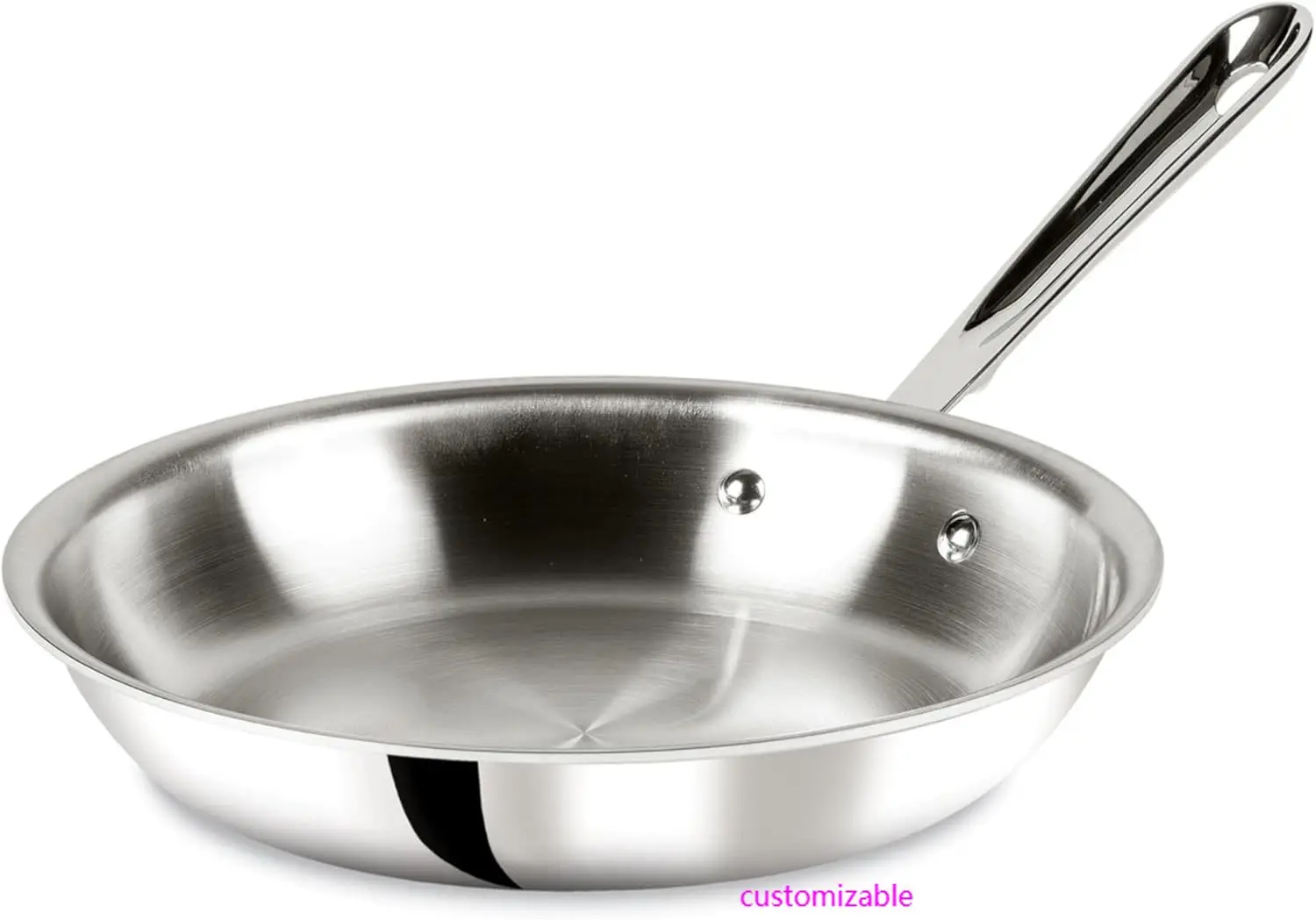 

D3 10 Inch Stainless Steel Frying pan, 3-Ply Stainless Steel Pan, Induction,Oven Broiler Safe 600F Skillet,Professional Cookware