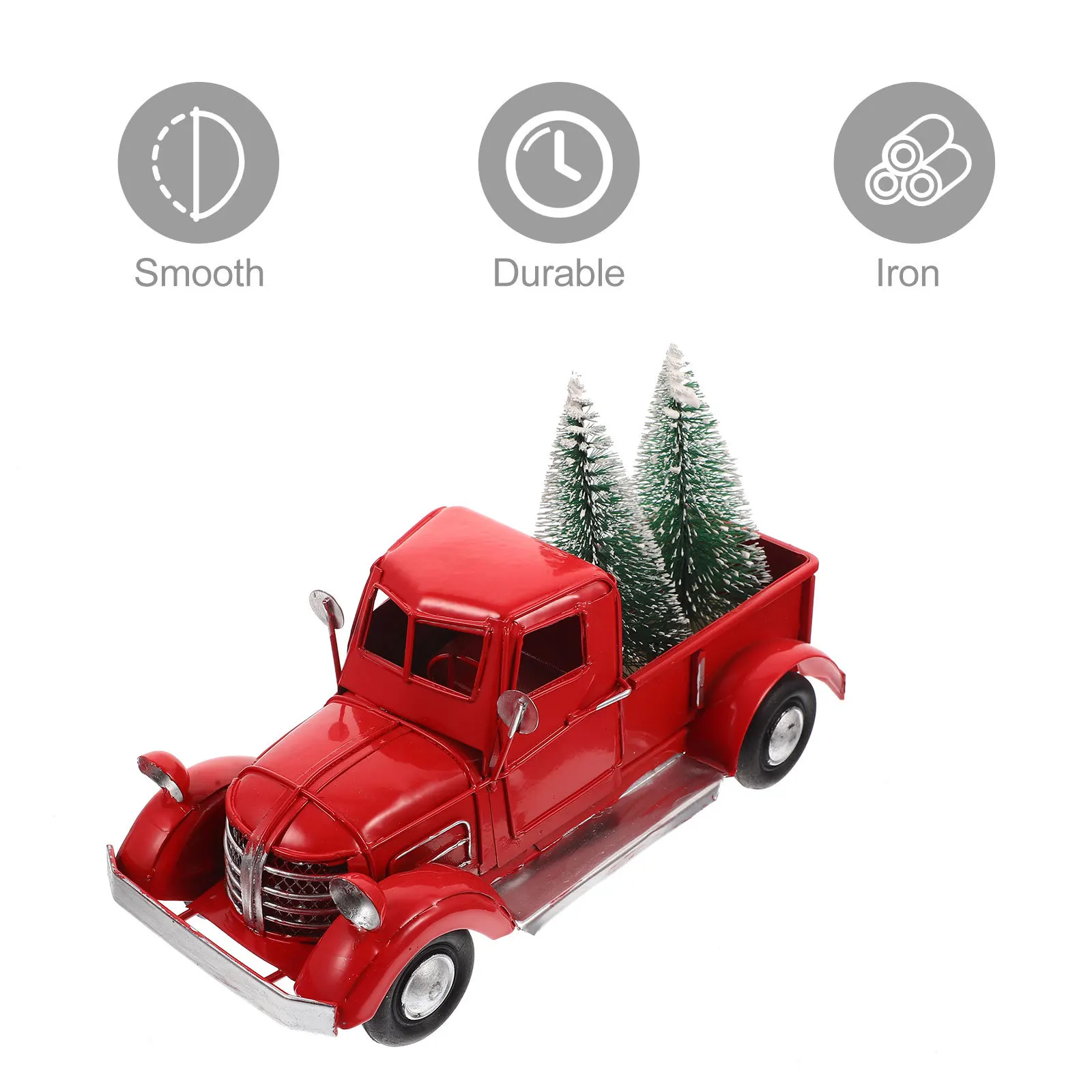 

Christmas Red Truck Ornament Iron Xmas Desktop Decoration Metal Christmas Table Gift Holiday Micro Landscape Festival Table