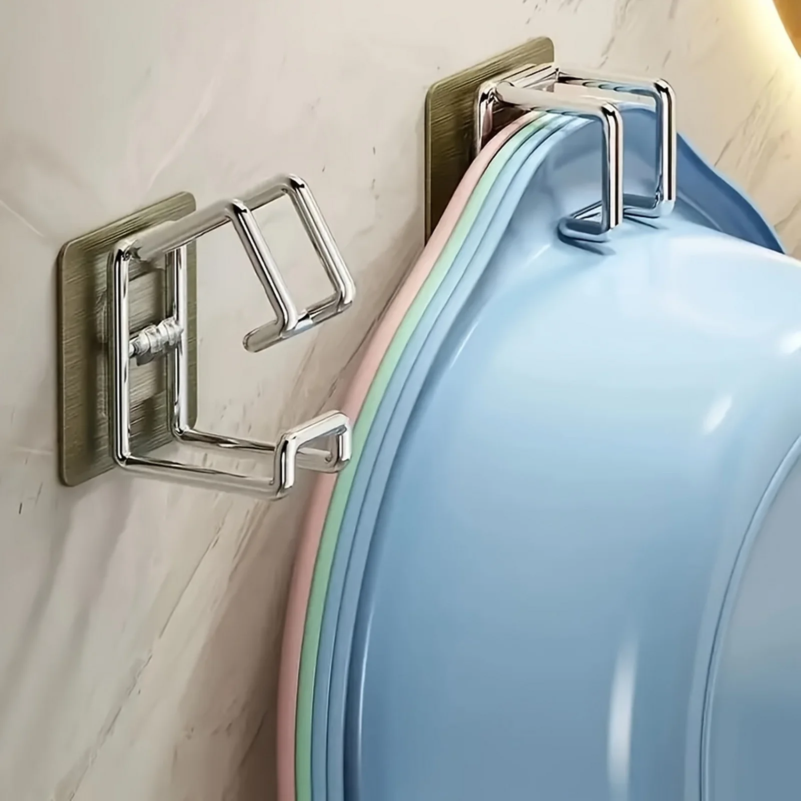 Selbstklebender Waschbeckenhaken, wasserdicht, langlebig, Badezimmerhaken für Waschbecken und Topf, Wandtür, Aufbewahrung, Hängehaken, Organizer
