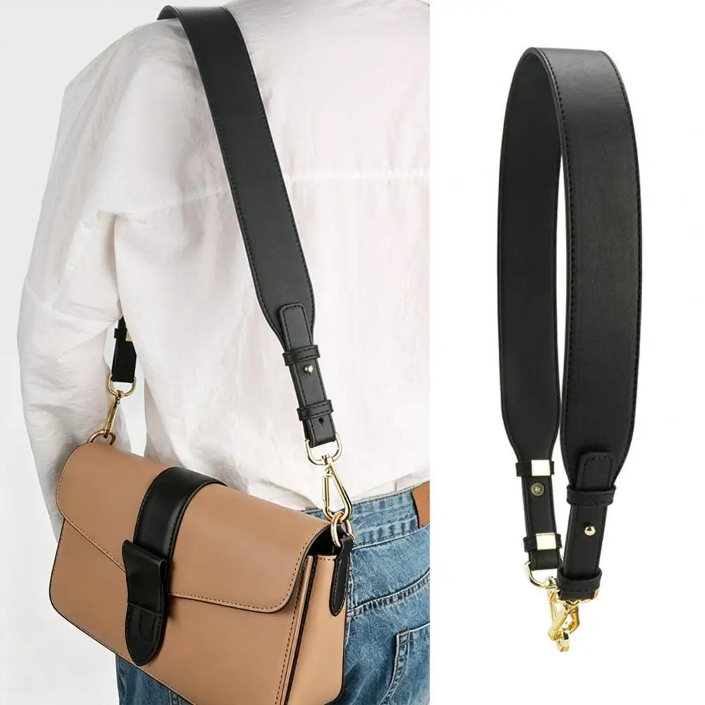 Adjustable Purse Strap, Faux Leather Bag Strap with Metal Clasps Replacement Strap for Purses Handbag Accessory