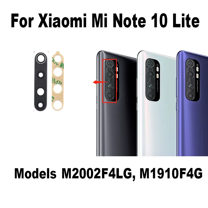 

10PCS Original For Xiaomi MI note 10 Lite Back Camera Lens Glass Rear Cover Replacement