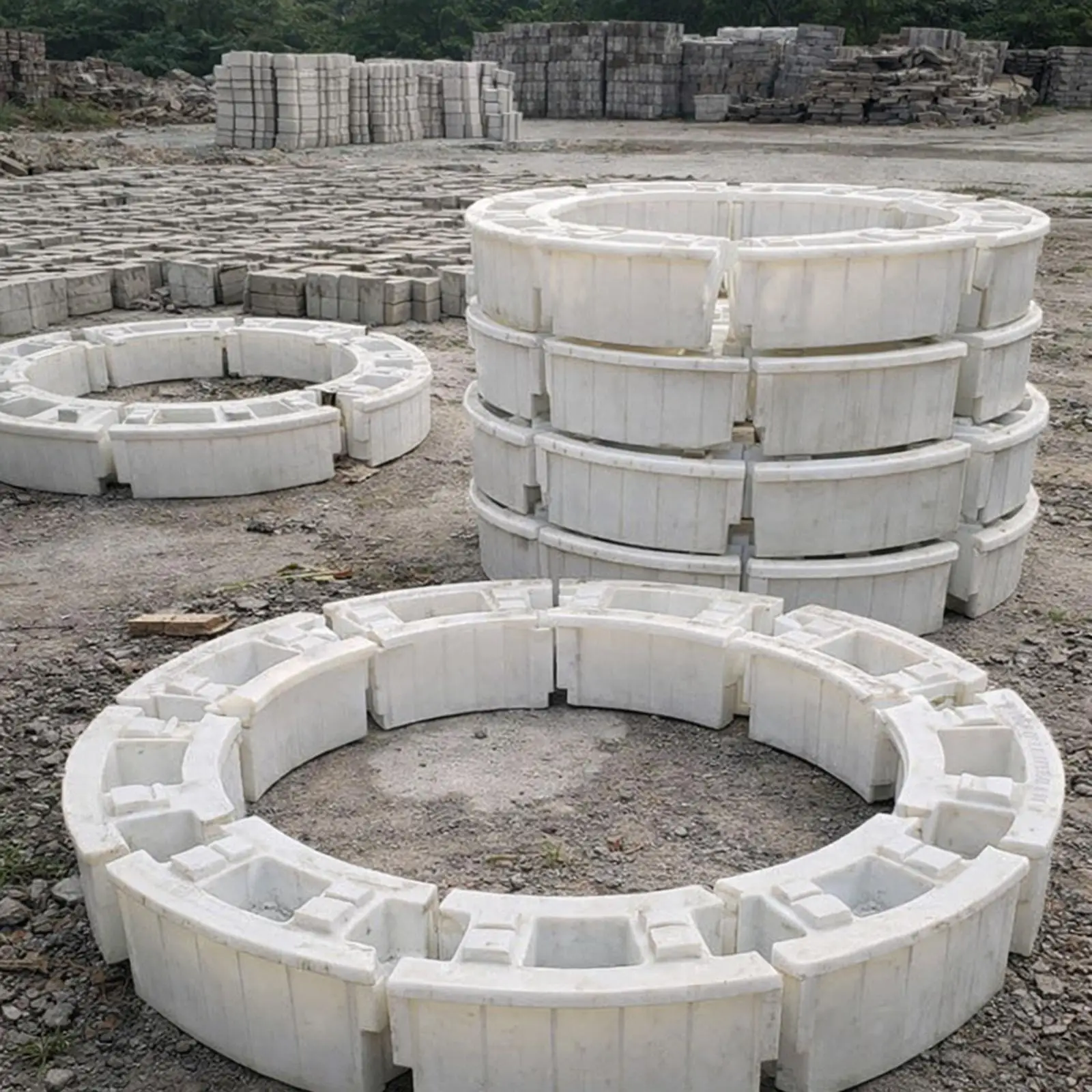 Round Concrete Brick Mould Reusable DIY Wall Block Mould for Outdoor Well Decoration Garden Fence Patio Walkway Landscaping