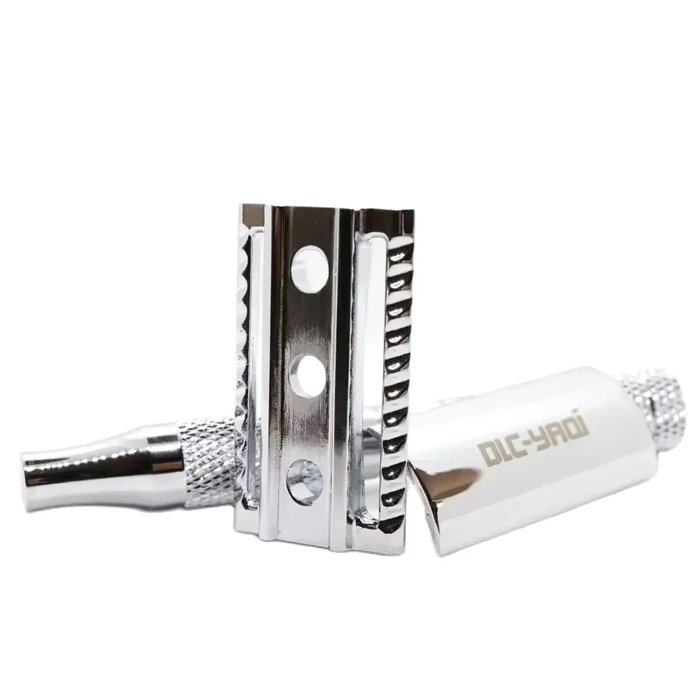 YAQI Chrome Color Wet Shaving Double Edge Safety Razor Wet Shave Tools Gift Razor Steel Razor Men Shaving Products Mens Gift