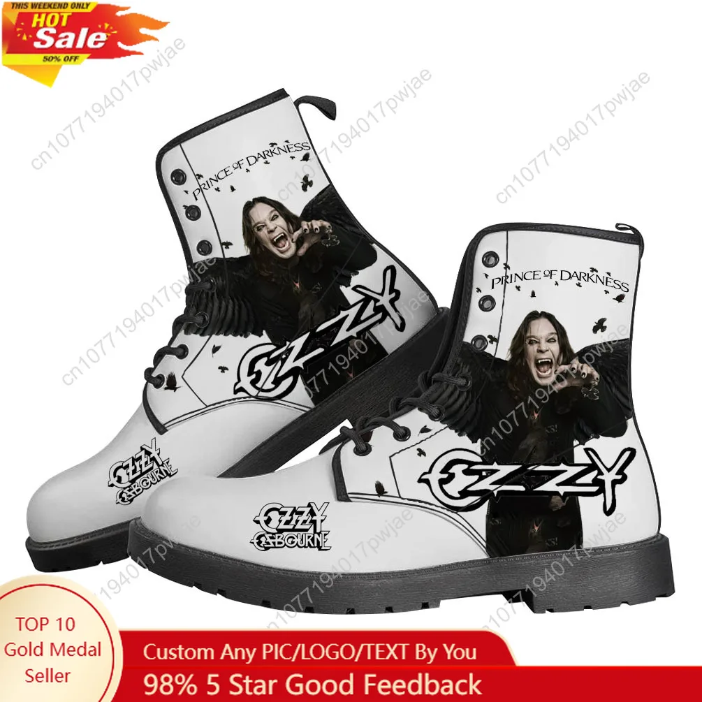 

Ozzy Osbourne Rock Band Casual Boots Mens Womens Teenager Shoes Fashion 3D Boot Outdoor High Quality Customize Shoes