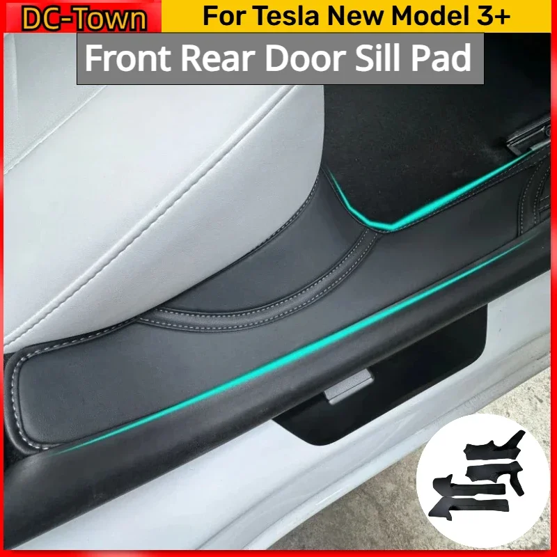 Almohadilla antipatadas para Tesla Model 3 +, alféizar de puerta delantera y trasera, almohadillas debajo del asiento, tira de umbral, protector de