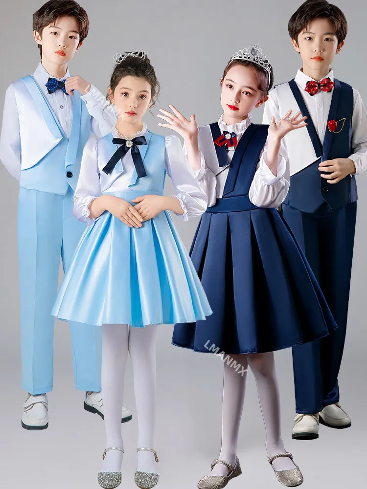 Nuevo Vestido para Actuaciones Corales Infantiles, Vestido para Recitación de Poesía y Cantata Estudiantil
