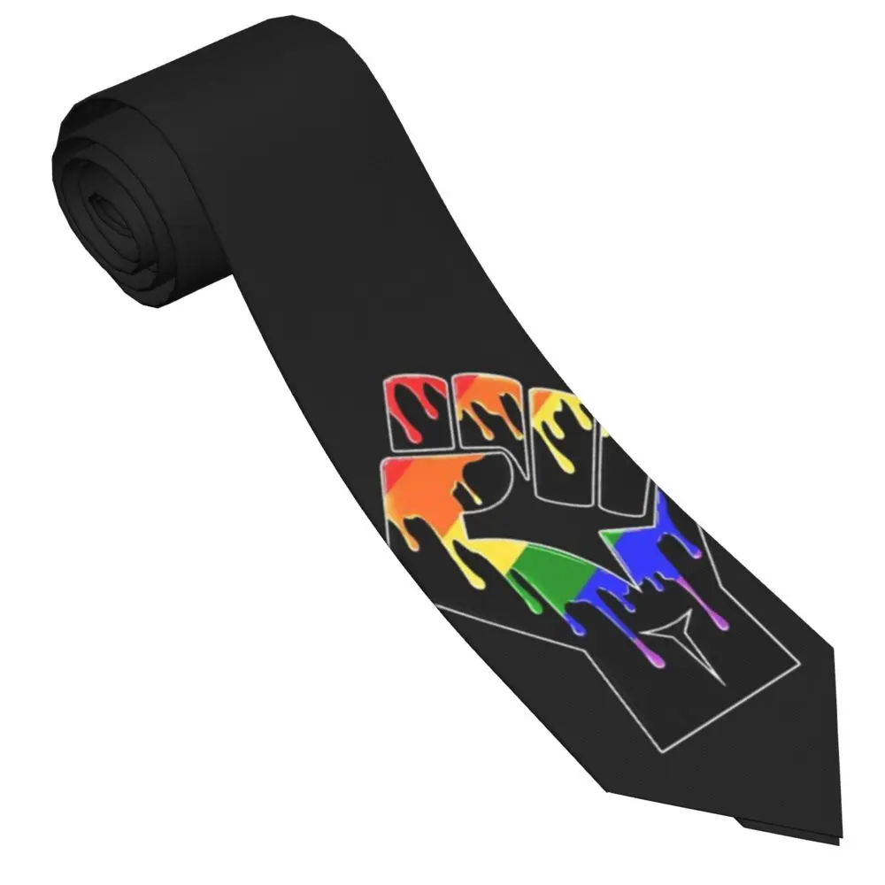 

LGBT Stronger BLM Men Neckties Polyester 8 cm Narrow Gay Pride Lesbian Sexual Neck Ties Men Suits Accessories Office