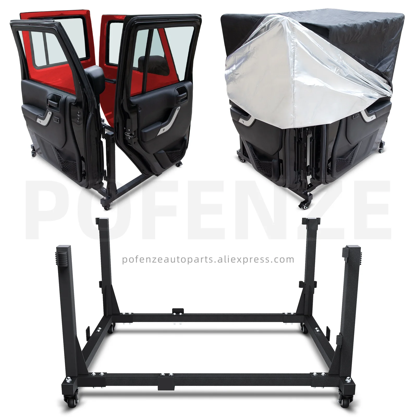 

Jeep Movable Door Hangers with Dust Bag for 2/4 doors Jeep Wrangler TJ YJ JK JL Gladiator JT 1987-2025 Door Hanger Storage