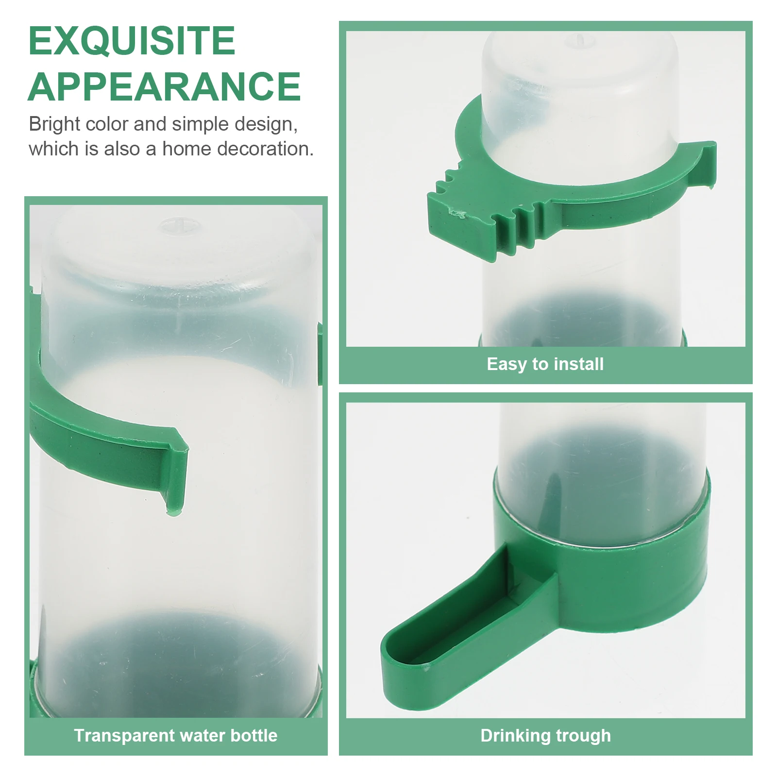 10 Pcs Automatic Water Dispenser For Pet Bird Drinking Bowl 1 2 Inch Outlet Leak Proof Sturdy Design Cage Accessories Bright