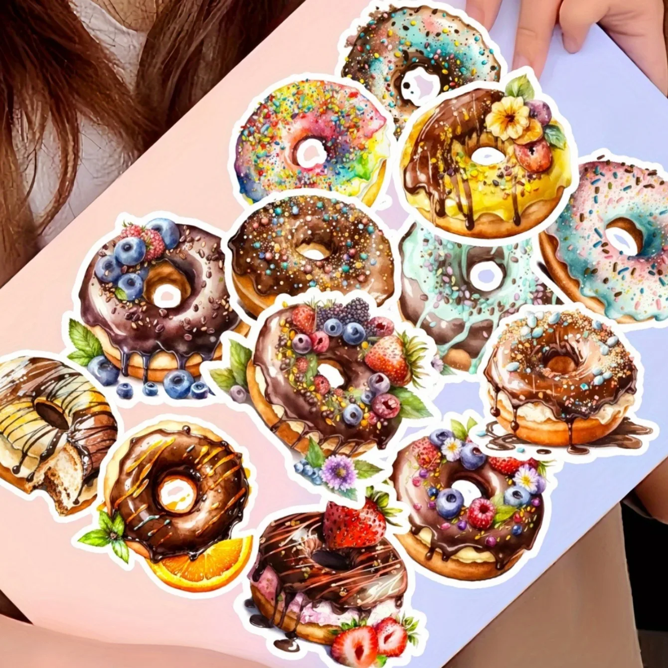 

15Pcs/pack doughnut Cute Stickers For Stationery Scrapbooking Diy Diary Album Cute Stick Labe planner stickers