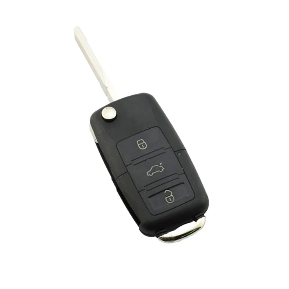 3 Button Car Flip Remote Key Shell For VW Auto Key replacements  With LED Light on Middle