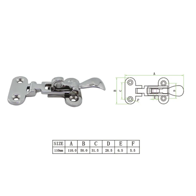 2 Pieces Deck Lock Hasp 316 Stainless Steel Lockable Hold Down Clamp Latch Fastener Mirror Polish For Marine Boat