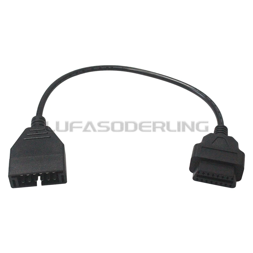 12 Pin Male to 16 Pin Female Diagnostic Scanner Tool Connector, OBD1 to OBD2 Adapter Cable for GM, ALDL Interface Extension