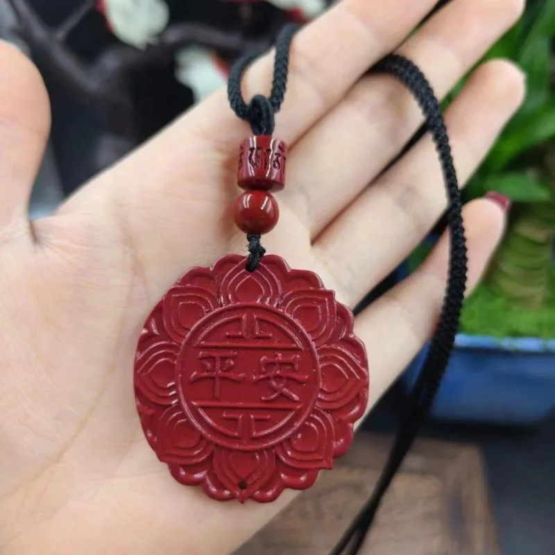 Vermilion Sand, Purple Gold Sand, Lotus Flower, Safety Sign Pendant, Male and Female Zodiac Year