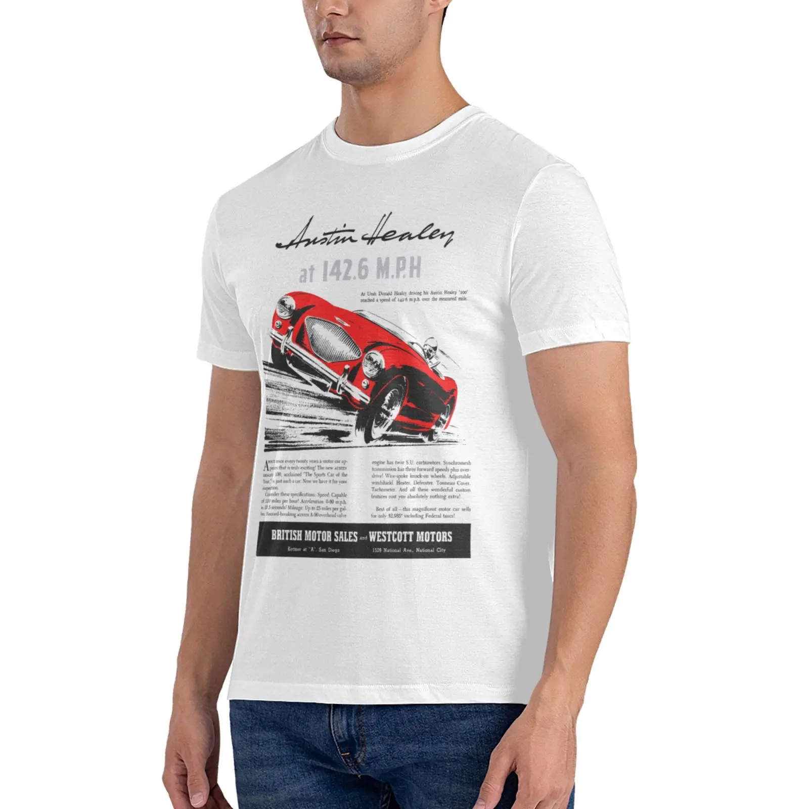 AUSTIN HEALEY 100 Graphic T-Shirt mens graphic t-shirts funny tops