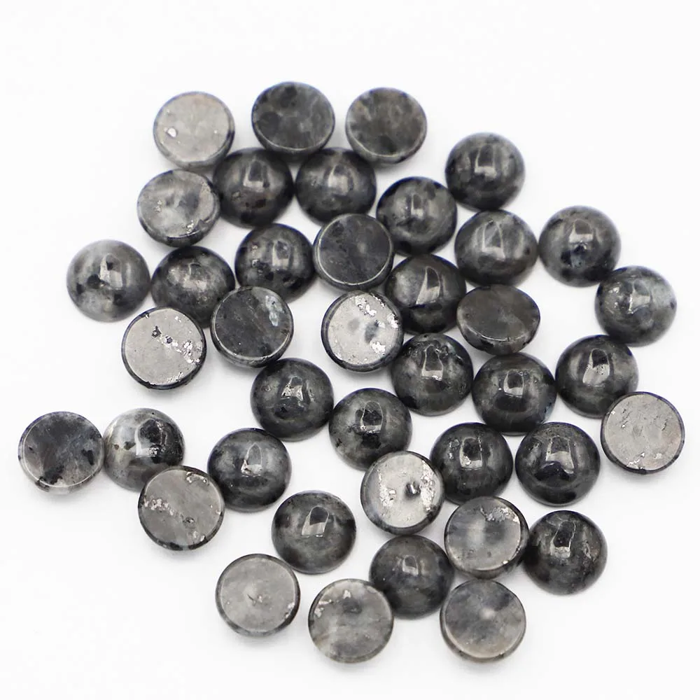 

New 10x10mm Natural Stone Spectrolite Round Shape Cabochon Setting Bead for Jewelry&Clothes Accessories Material Wholesale 50pcs