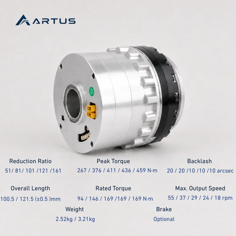720W 24-48V Harmonic Drive Robot Joint Actuator Module With CAN Bus And Optional Brake For Industrial Robot Arm