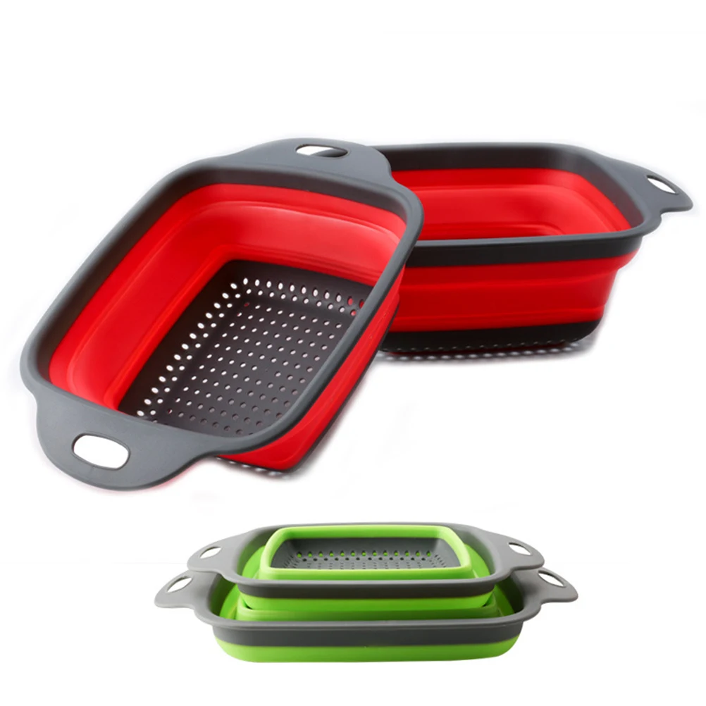 

Fruit Vegetable Collapsible Strainer Collapsible Colander Material Water Filtering Foldable Kitchen