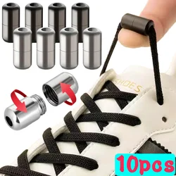 No Ties Lock Shoelaces Sneakers Elastic Shoelace Tie Free Shoe Lazy Laces Capsule Metal Lock Quick Shoe Strings for Adult Kids