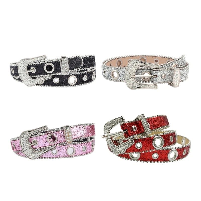 Ceinture à boucle en diamant à pour femmes, ceinture taille à Harajuku pour adolescents, livraison