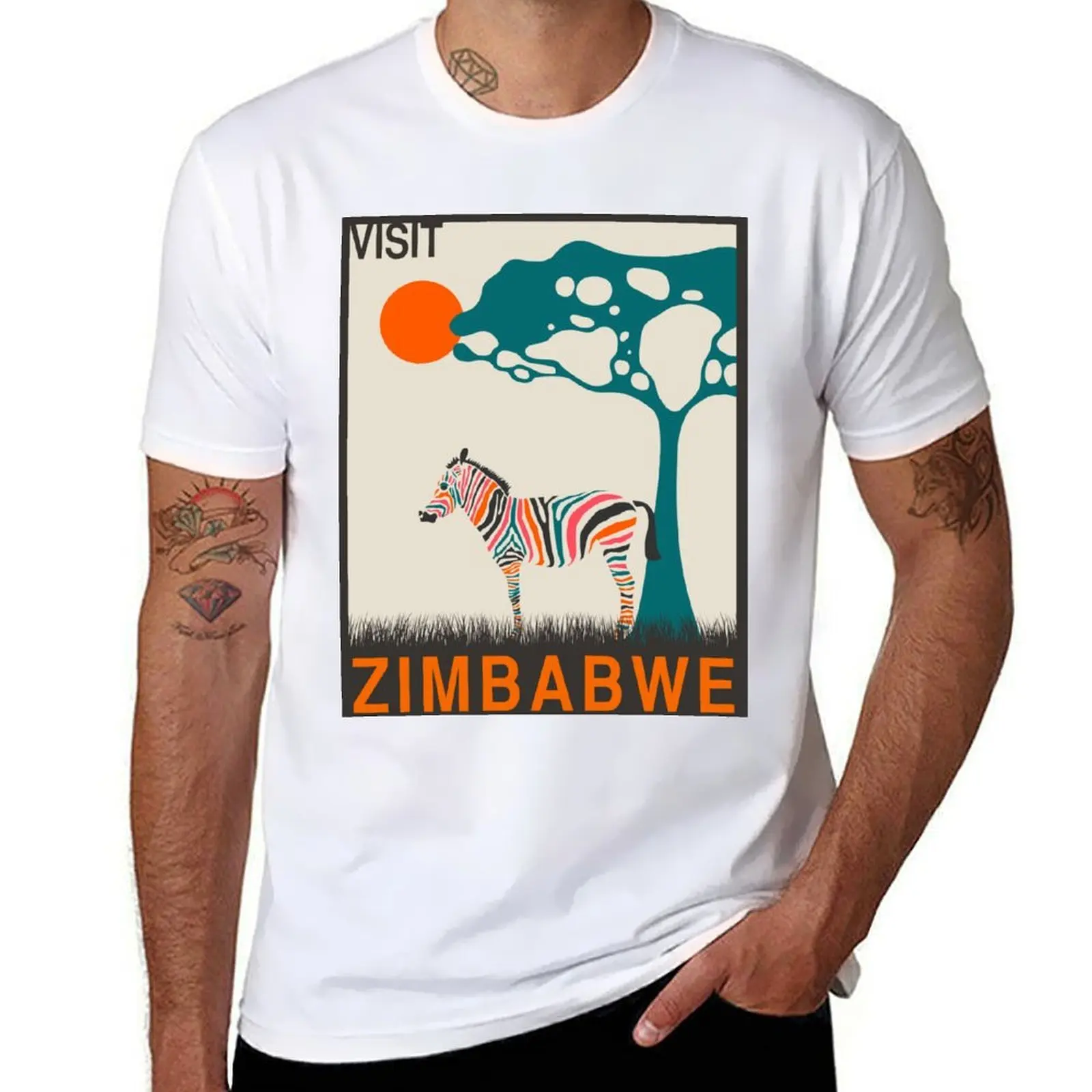 

Zimbabwe (v2) T-Shirt funny t shirts man men t shirt cotton 100% T-Shirt