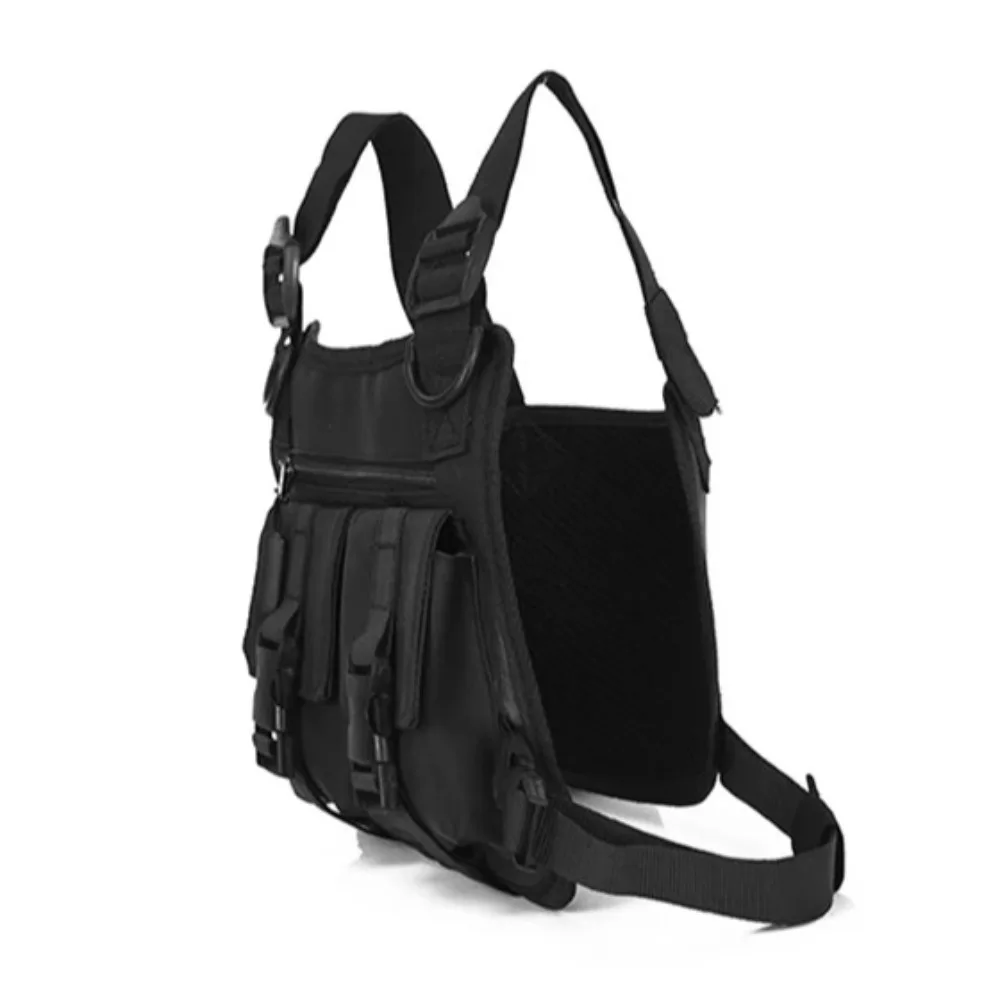 عارضة متعددة جيوب تشغيل سترة حقائب الظهر أزياء للجنسين الهيب هوب الشارع الشهير المحمولة قابل للتعديل صدرية أكياس تخزين الهاتف #4