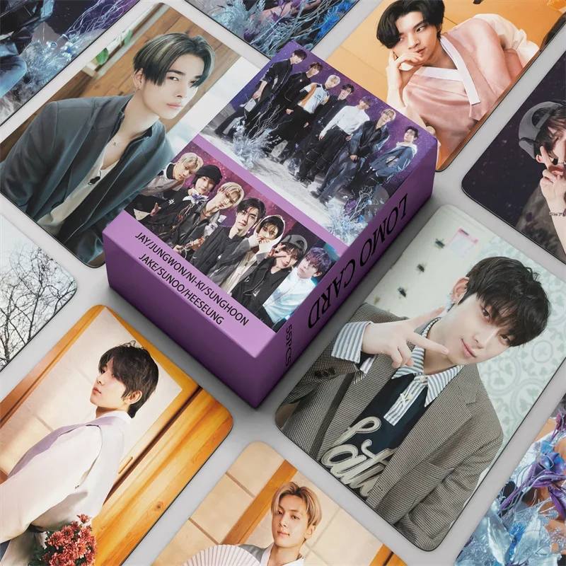 Imagem -02 - Idol Boy Grupo Cartão Lomonovo Álbum Jungwon Heeseung Jay Sunoo Sunghoon Ni-ki Jake Presente Cartão Foto hd 55 Pcs Fãs