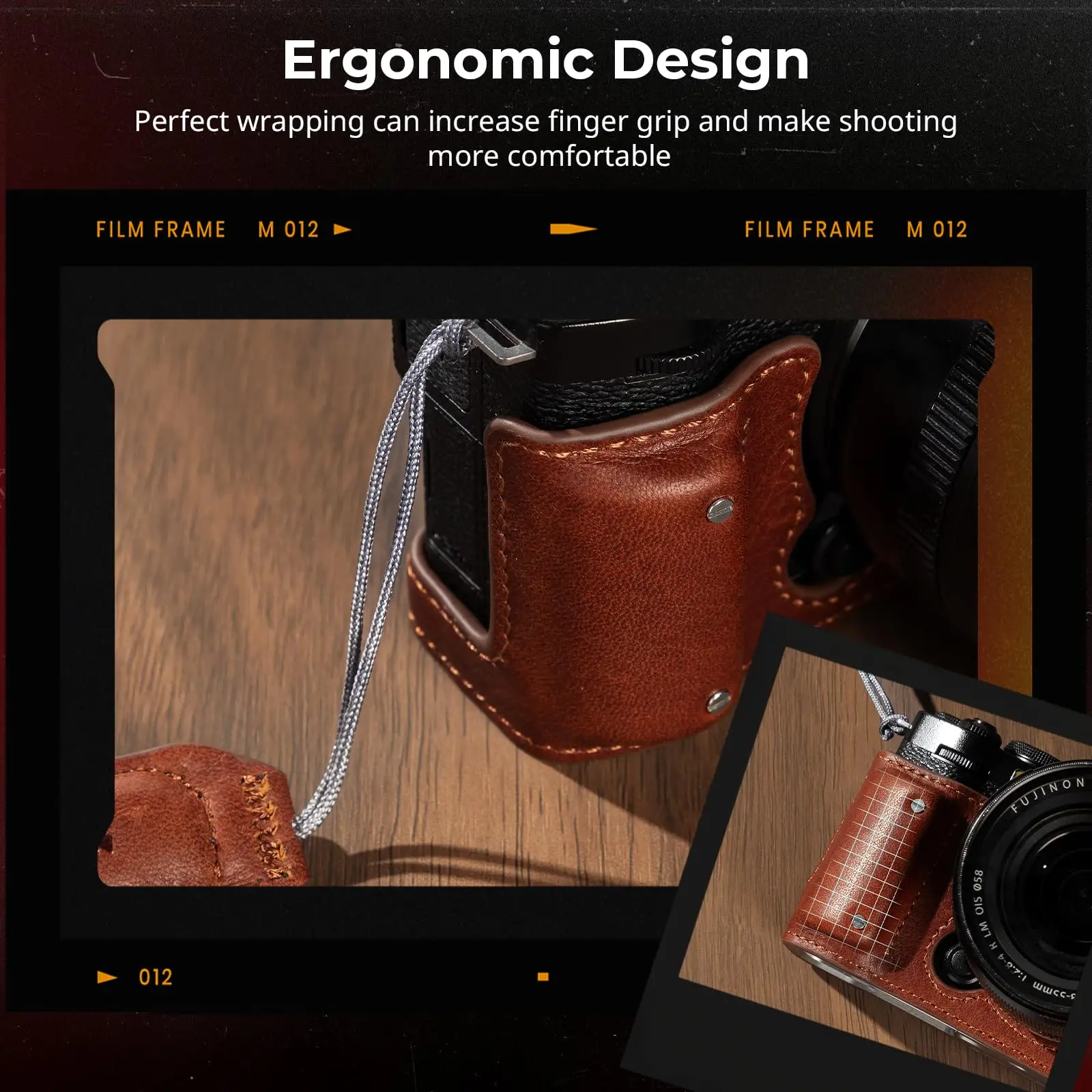 Punho da câmera SmallRig X-M5, kit de meia capa de couro da câmera para FUJIFILM X-M5 preto e marrom pode escolher carga 10 kg 4879