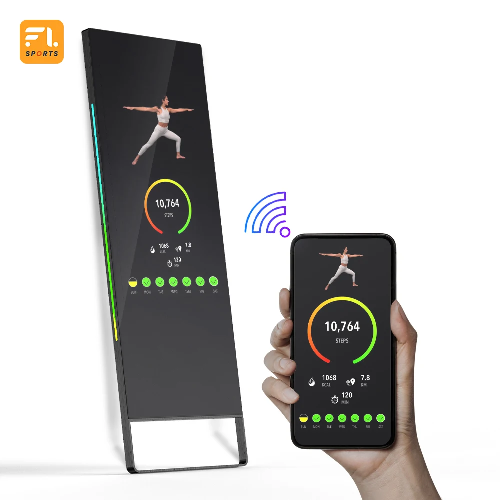 2023 newest GYM Home 32 43 Inch Interactive Body Magic Mirror Android Touch Screen Digital Exercise Smart Fitness Workout Mirror