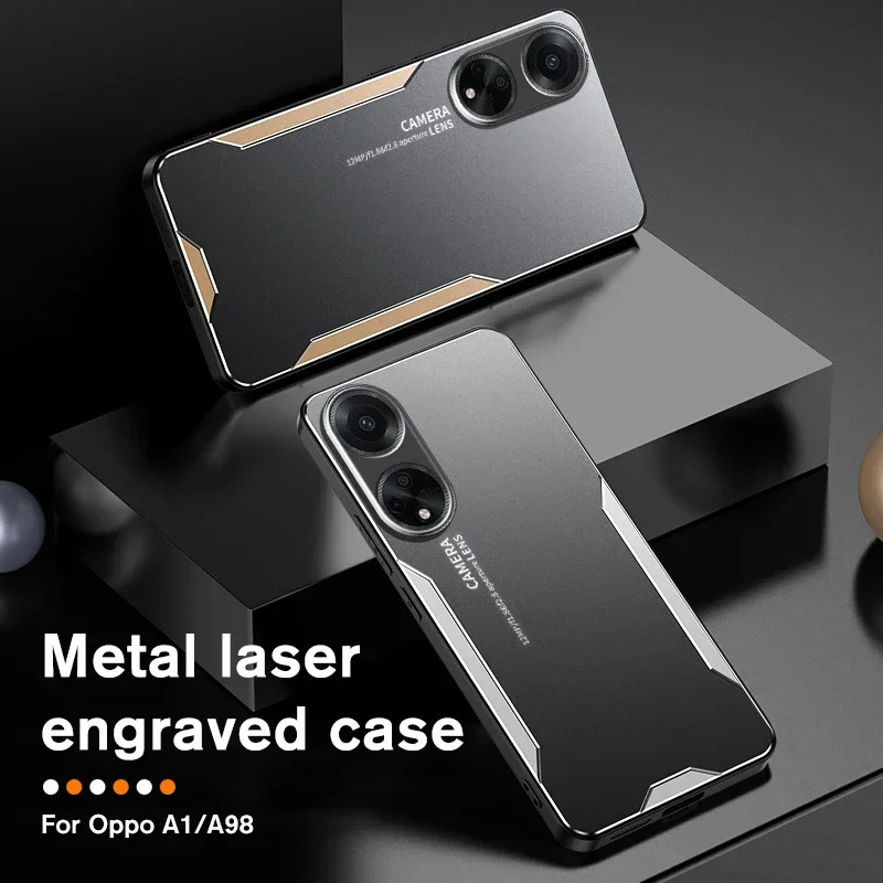 Luxury Aluminum Alloy Back Cover for OPPO A79 A98 A58 A78 A77 A57 A36 A96 Find X7 Ultra X6 X5 X4 X3 Pro 4G 5G TPU Soft Edge Case