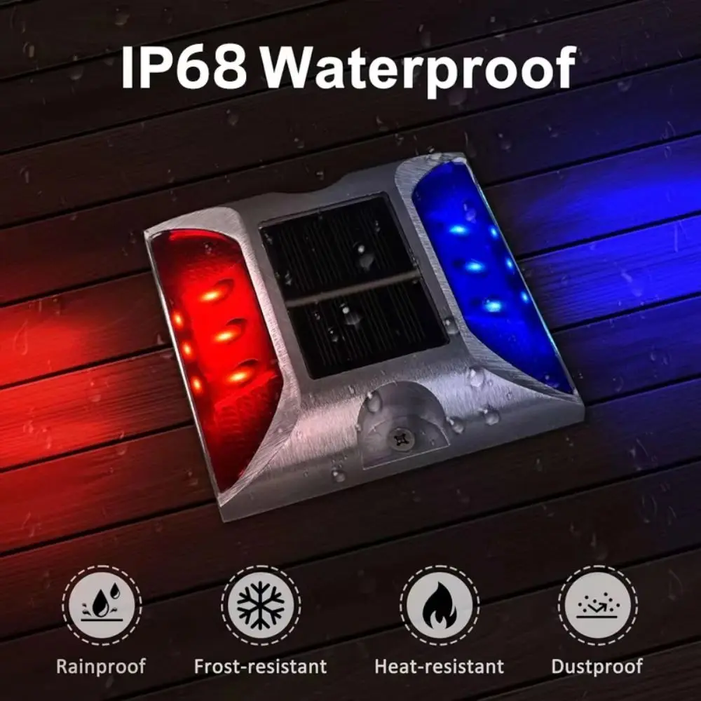 Solar Powered Solar Road Stud Light Portable Outdoor Lighting Traffic Marker Light Durable Square Shape