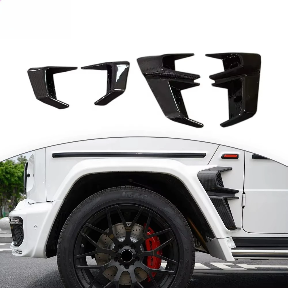 

Для Mercedes-Benz G-класса W464 W463A, 4 шт. внешних аксессуаров из сухого карбона: накладки на вентиляционные отверстия над крылом