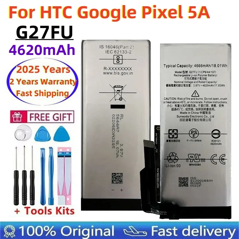 Phone Replacement Battery For HTC Google Pixel 5A G27FU 4620mAh High Quality 100% Original New