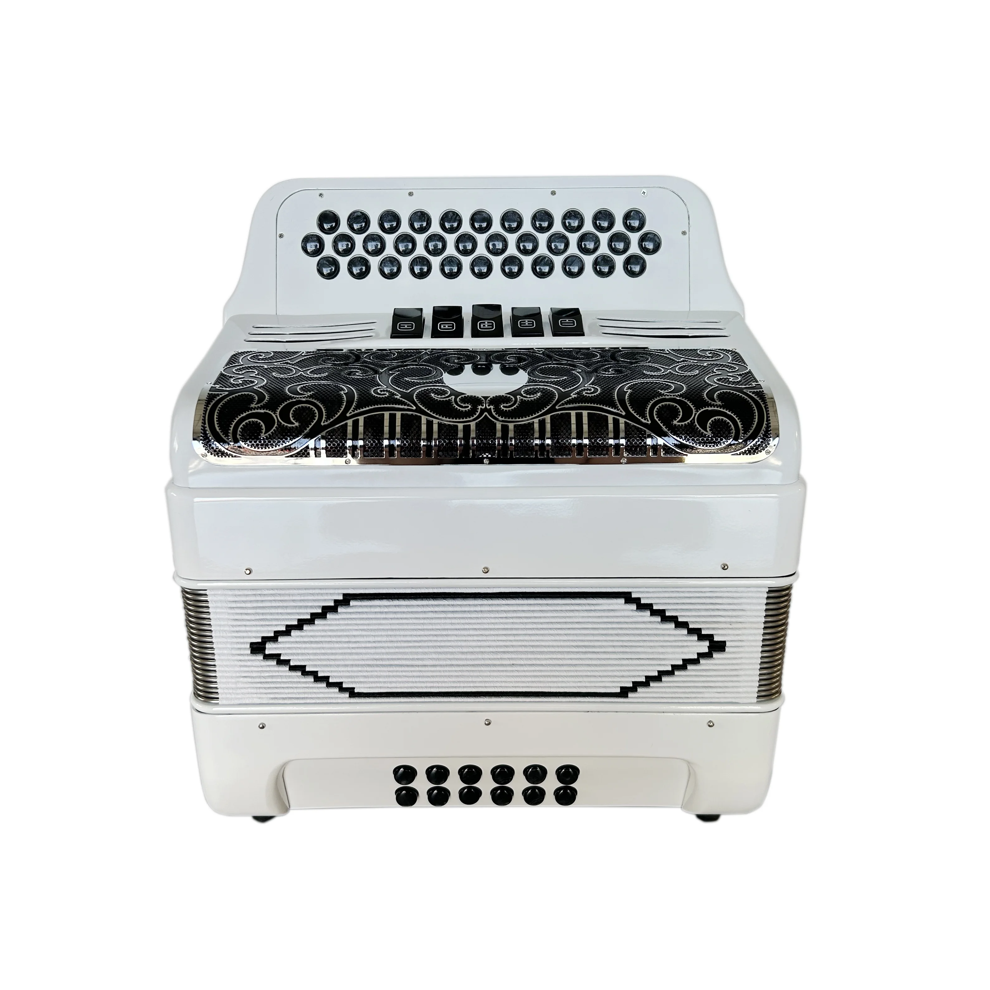 SEASOUND OEM 34 Buttons 12 Bass 5 Registers Bright White Accordion Black Silver Grill Black Buttons Acordeon Musical JB3412D