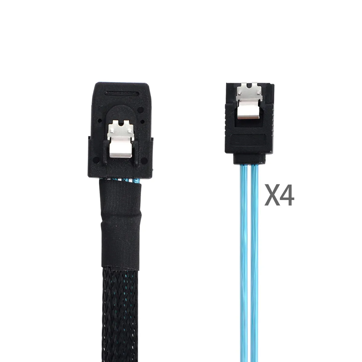 Cablecc Internal Mini SAS SFF-8087Host to 4 SATA 7pin Target Hard Disk 6Gbps Data Server Raid Cable