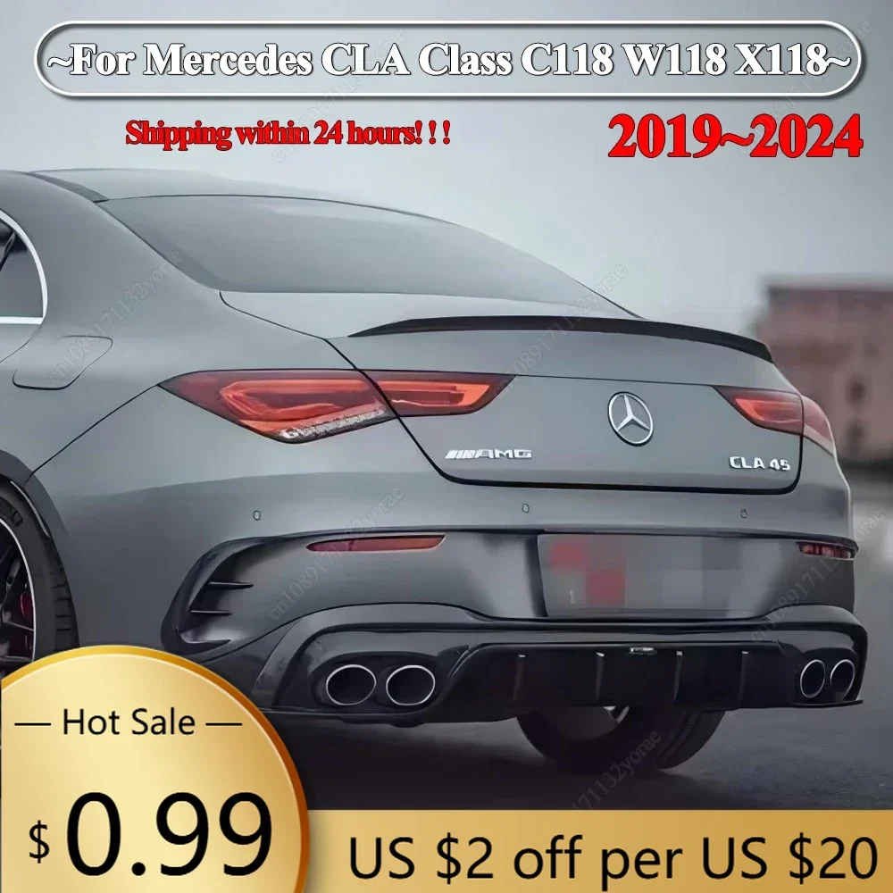 

Steering Covers For Mercedes Benz CLA Class C118 W118 X118 CLA180 200 220 250 CLA35 CLA45 AMG 2019-2024 Car Rear Trunk Spoiler