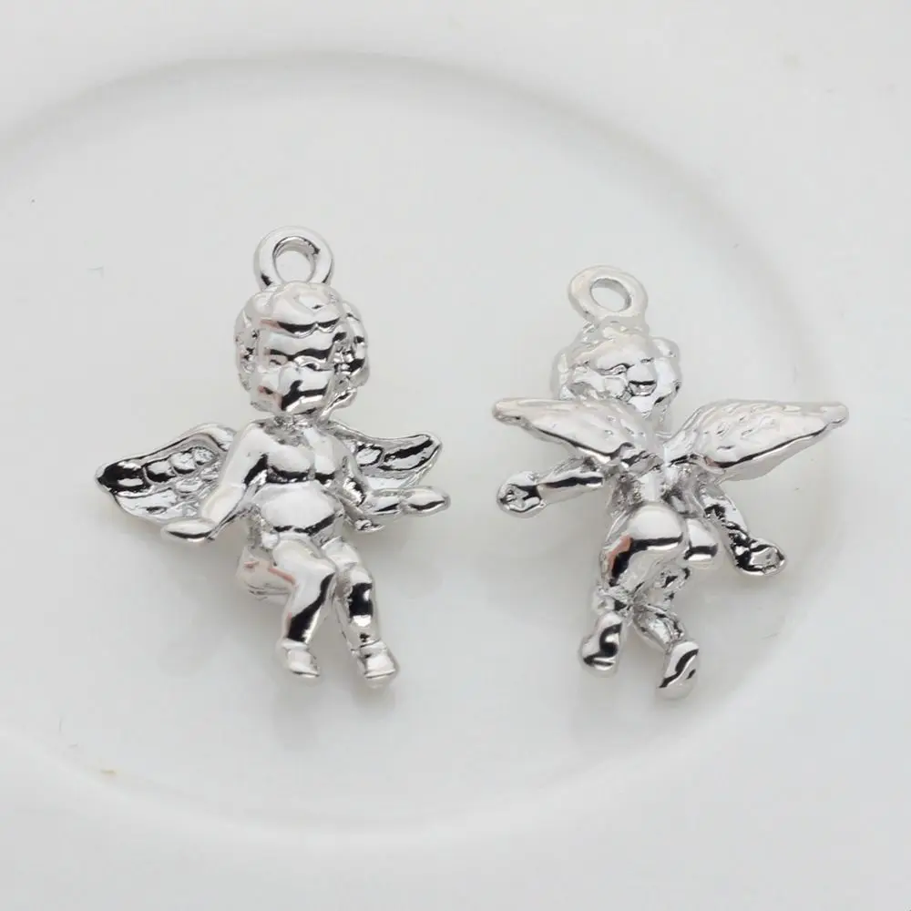 Zinc Alloy Mini Three-dimensional Cupid Angel Charms Pendants 10pcs/lot For DIY Fashion Necklace Jewelry Makings Accessories