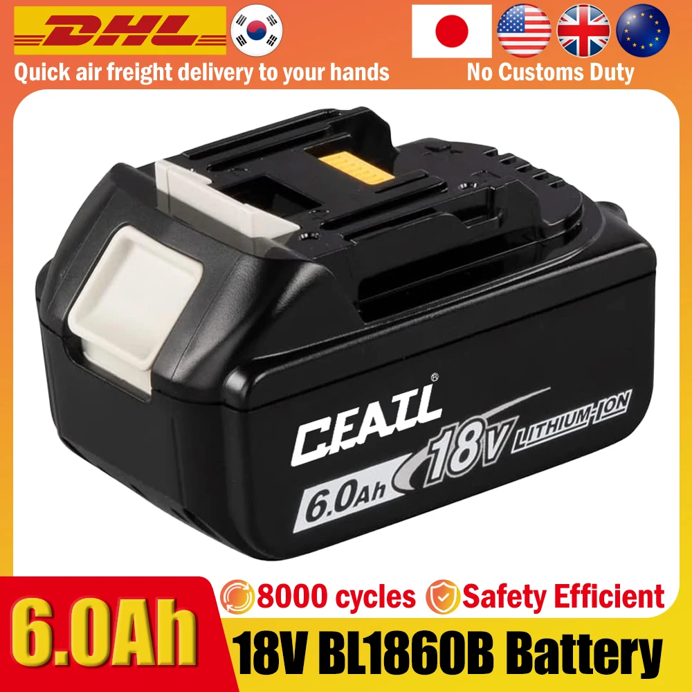 

18V 6.0Ah for Makita With LED lithium ion replacement LXT BL1860B BL1860 BL1850 for Makita rechargeable power tool battery