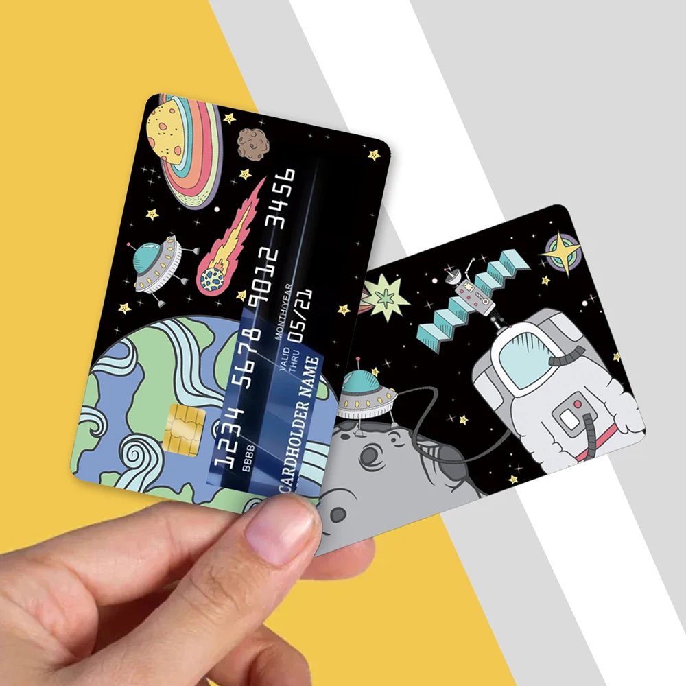 Creative Cute Credit Card Stickers Front Film Skin Sticker Cover for Small Chip Bus Card Credit Card Waterproof Matte