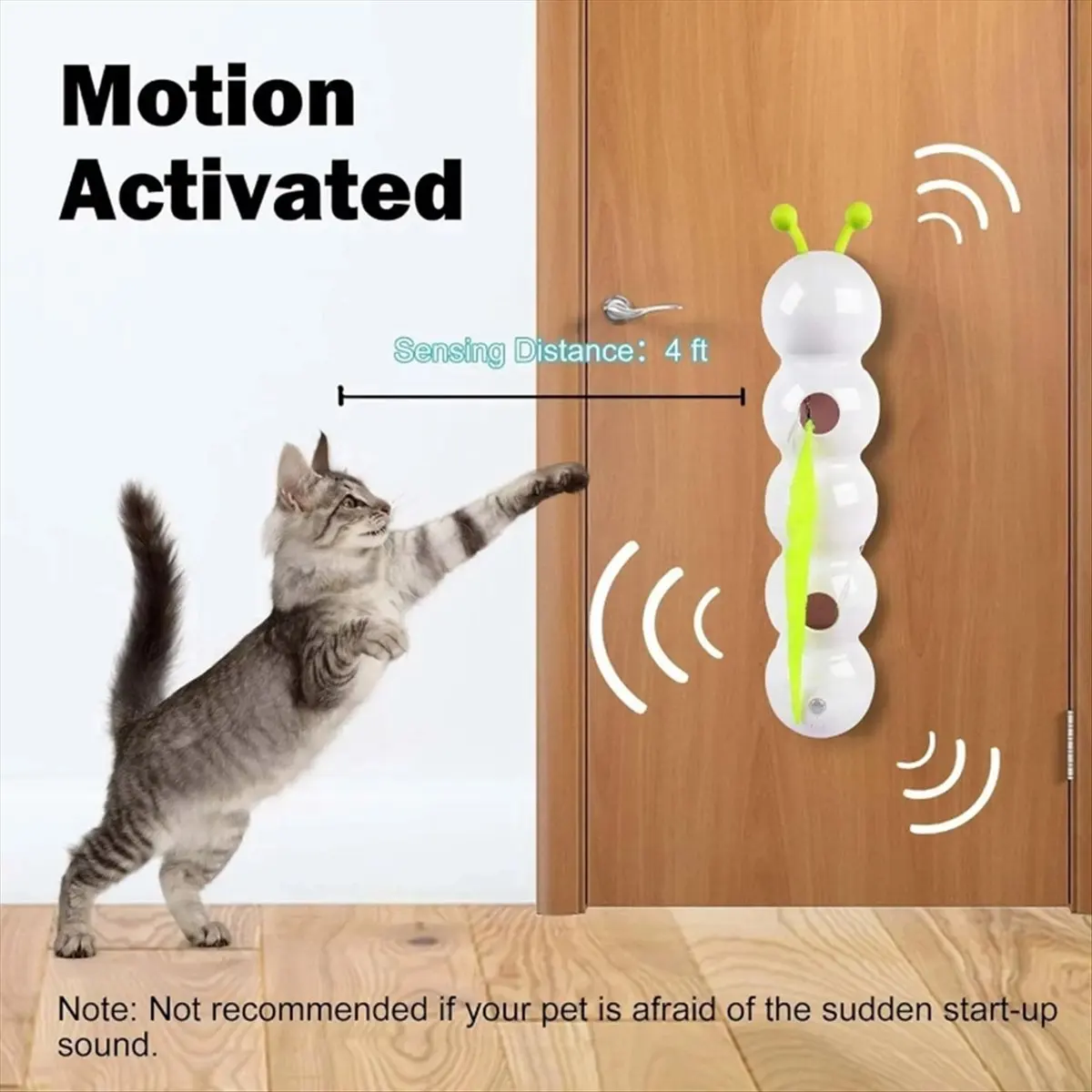 Intelligent Interactive Cat Stick Pro with Replaceable Prey Tail Suitable for Automatic Swing Durability in Multi Cat