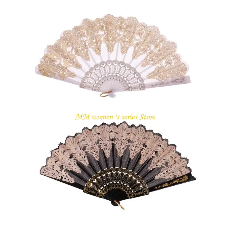 

Q39C Golden Floral Folding Hand Fan,Hand Held Folding Fans Chinese Hand Fan Decorative Folding Fans for Dance,Home Decors